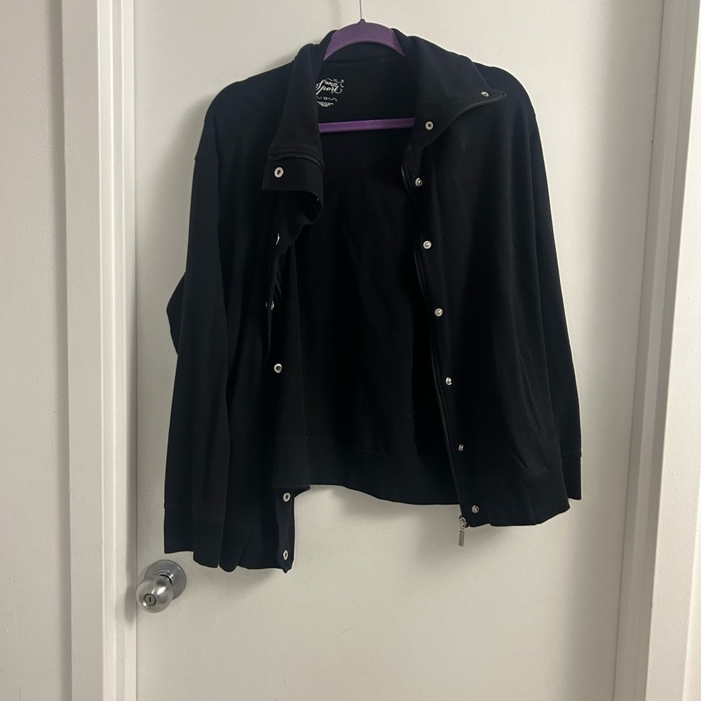 Style & Co Black Bomber Jacket Classic Design